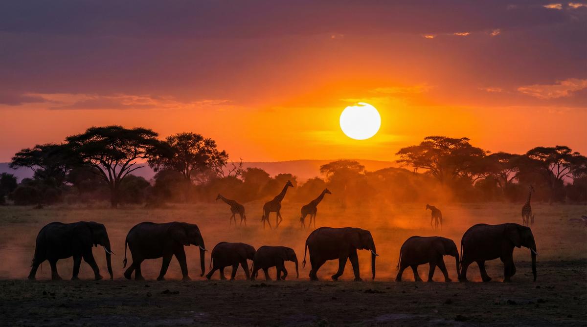 明星非洲野生动物视频 - 象群迁徙
